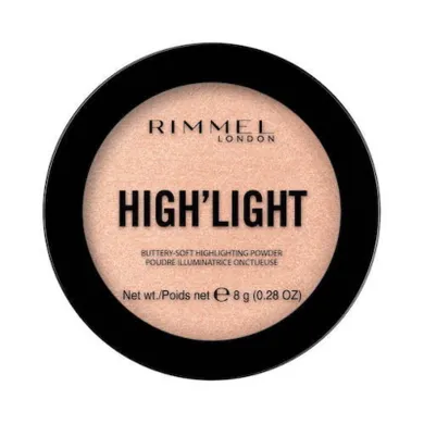 Rimmel, High'light Buttery-Soft Highlighting Powder, rozświetlacz do twarzy, 002 Candlelit, 8g