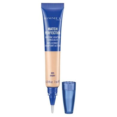 Rimmel, Match Perfection Concealer Anti-Cernes, korektor rozświetlający, nr 005 Ivory, 7 ml