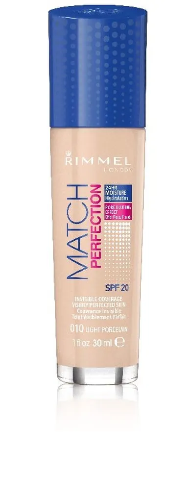 Rimmel, Match Perfection, podkład nr 010 light porcelain, 30 ml