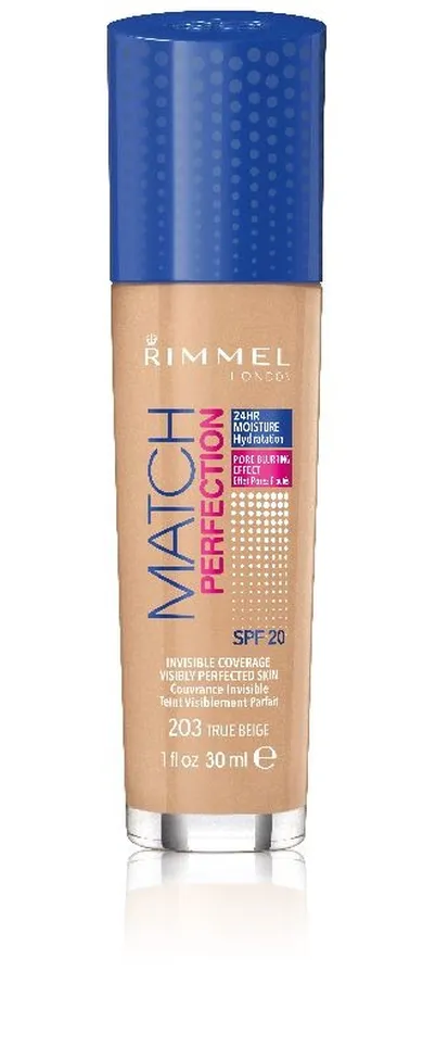 Rimmel, Match Perfection, podkład nr 203 true beige, 30 ml