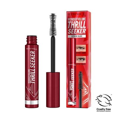 Rimmel, Wonder'Volume Thrill Seeker, wydłużający i zwiększający objętość tusz do rzęs, 001 Black, 8 ml