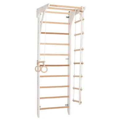 Rinagym, drewniana drabinka gimnastyczna, biały