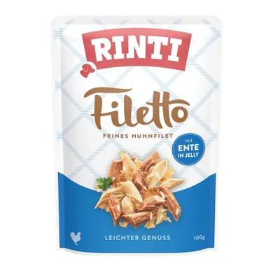 Rinti, Filetto, saszetka dla psa, kurczak i kaczka, w galaretce, 100g