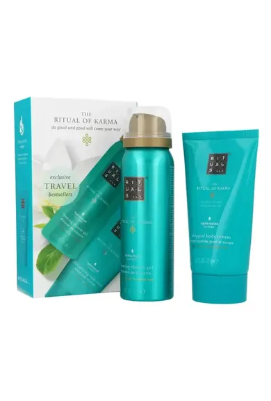 Rituals, The Ritual Of Karma Foaming, zestaw: pianka pod prysznic, 50 ml + krem do ciała, 70 ml