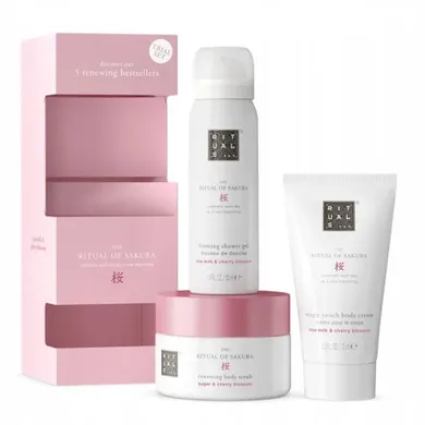 Rituals, The Ritual of Sakura, zestaw prezentowy: pianka pod prysznic, 50 ml + peeling do ciała, 125g + krem do ciała, 70 ml