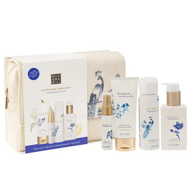 Rituals, zestaw: mgiełka do ciała, 20 ml +mydło do rąk, 110 ml + żel pod prysznic, 50ml + balsam do ciała, 70 ml + kosmetyczka