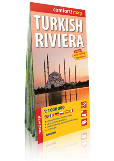 Riwiera Turecka (Turkish Riviera). Laminowana mapa samochodowa 1:1 000 000