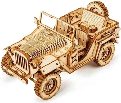 Robotime, Jeep Wojskowy, puzzle drewniane 3D