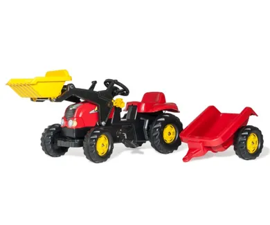 Rolly Kid, traktor z łyżką i przyczepą, czerwony, 023127
