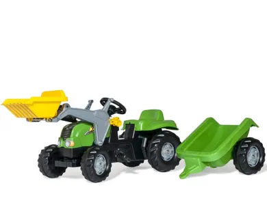 Rolly Kid, traktor z łyżką i przyczepą, zielony, 023134