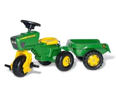 Rolly Toys, Rolly Kid, John Deere, traktor 3-kołowy z przyczepą, 052769