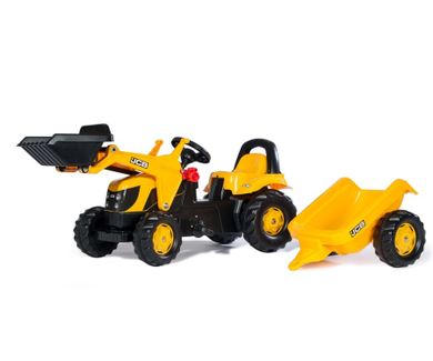 Rolly Toys, traktor Rolly Kid JCB, z łyżką i przyczepą, 023837