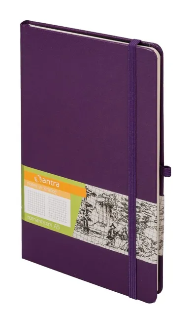 Romantyzm, notes A5, w kratkę, fioletowy, 1 szt.