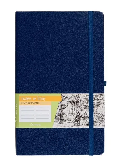 Romantyzm, notes A6 z gumką, granatowy, 1 szt.