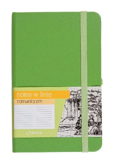 Romantyzm, notes A6 z gumką, zielony, 1 szt.