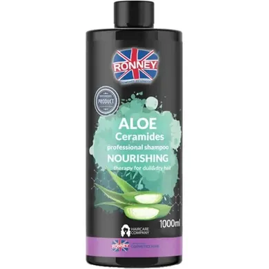 Ronney, Aloe Ceramides Professional Shampoo Nourishing, nawilżający szampon do włosów suchych i matowych, 1000 ml