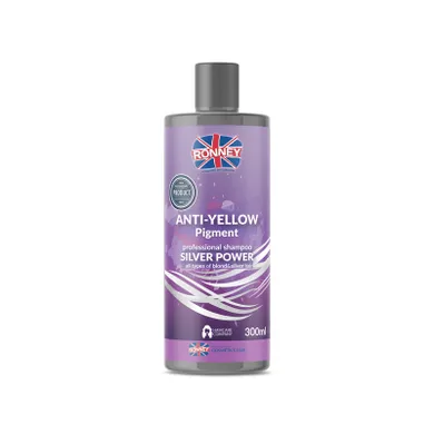 Ronney, Anti-Yellow Silver Power Professional Shampoo, szampon do włosów blond rozjaśnianych i siwych, 300 ml