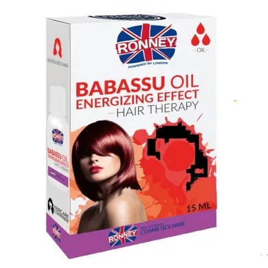 Ronney, Babassu Oil Energizing Effect, energetyzujący olejek do włosów farbowanych i matowych, 15 ml