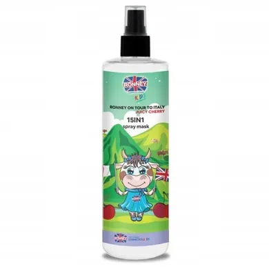 Ronney, Kids On Tour To Italy 15in1, spray, Mask, maska w sprayu do włosów splątanych i suchych dla dzieci, Soczysta Wiśnia, 285 ml