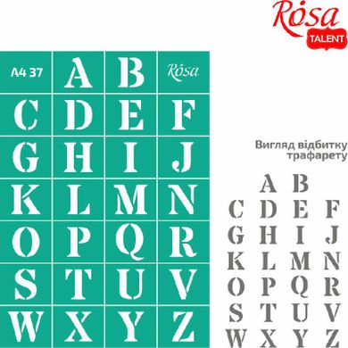 Rosa, szablon samoprzylepny wielokrotnego użytku, alfabet, 21-29,7 cm