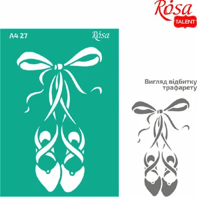 Rosa, szablon samoprzylepny wielokrotnego użytku, baletki, 21-29,7 cm