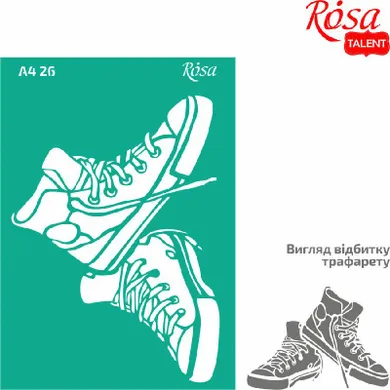 Rosa, szablon samoprzylepny wielokrotnego użytku, trampki, 21-29,7 cm