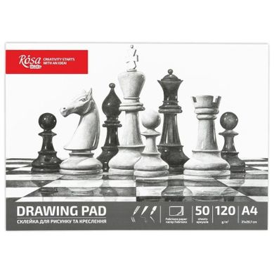 Rosa, szkicownik, A4, 50 kartek, 120g, Szachy