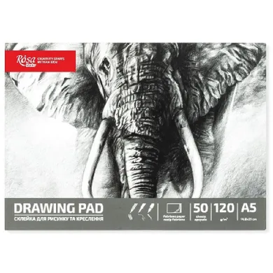 Rosa, szkicownik, A5, 50 kartek, 120g, Słoń