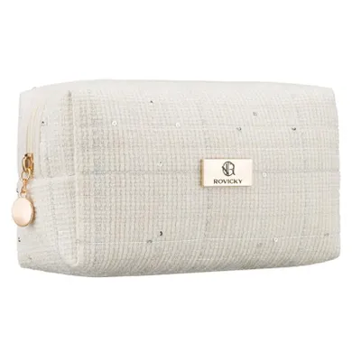Rovicky, kosmetyczka, tkanina syntetyczna, beżowa