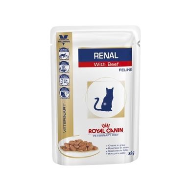 Royal Canin, Veterinary Diet, Renal, beef, saszetka dla kota, 90g