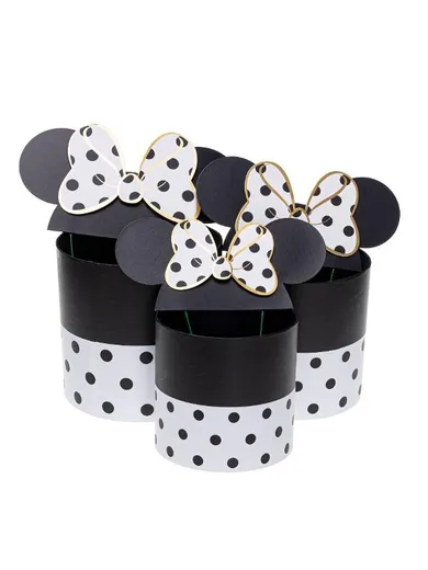 Rozette, Miszka Minnie, pudełko okrągłe, Flower, białe, 3 szt.