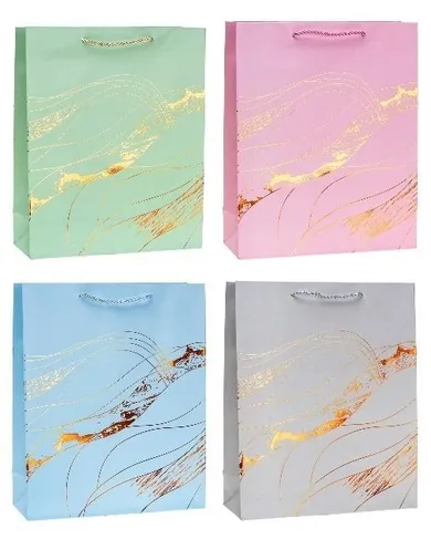 Rozette, torebka prezentowa, hot stamp, 18-23-8 cm, 1 szt.