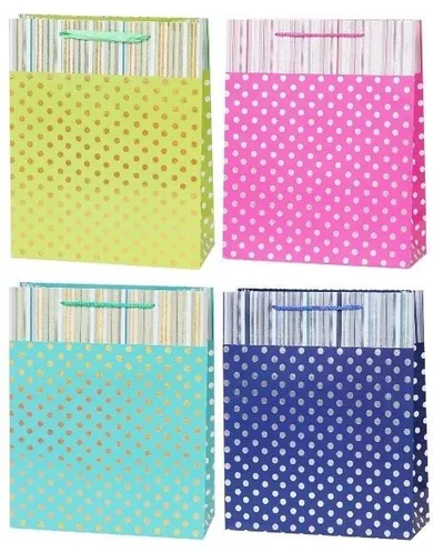 Rozette, torebka prezentowa, kropki, Lux, 30-42-12 cm, 1 szt.