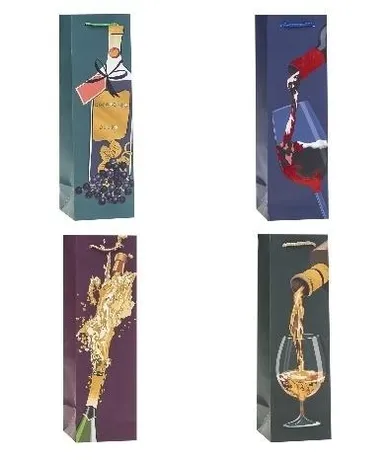 Rozette, torebka prezentowa na butelkę, 11-38-11 cm, 1 szt.