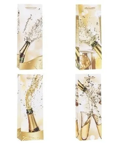 Rozette, torebka prezentowa na butelkę, 12-36-9 cm, 1 szt.