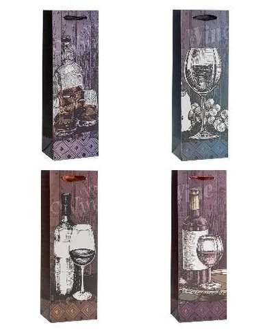 Rozette, torebka prezentowa na butelkę, 12-36-9 cm, 1 szt.