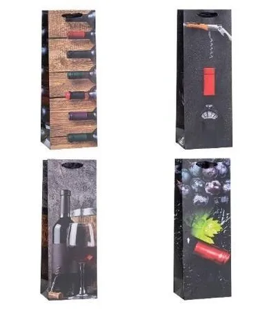 Rozette, torebka prezentowa na butelkę, 12-36-9 cm, 1 szt.