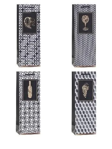 Rozette, torebka prezentowa na butelkę, 12-36-9 cm, 1 szt.