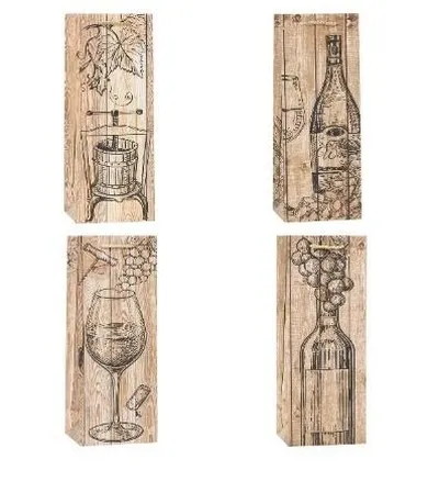 Rozette, torebka prezentowa na butelkę, 12-36-9 cm, 1 szt.