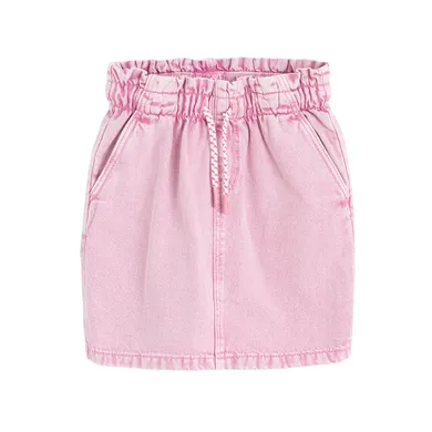 Różowa spódnica jeansowa ze ściągaczem Cool Club