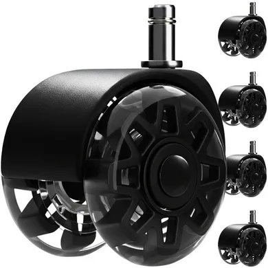 Ruhhy, kółka do fotela obrotowego, czarne, 5 szt.