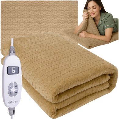 Ruhhy, mata, koc elektryczny, beżowy, 180-130 cm
