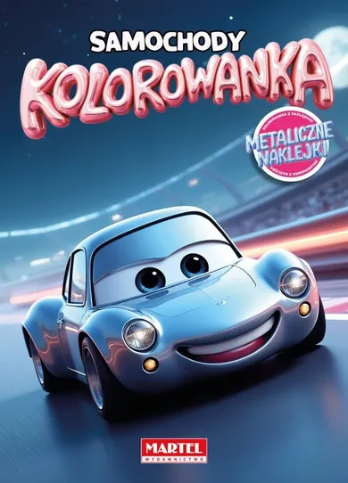 Samochody z naklejkami metalicznymi. Kolorowanka
