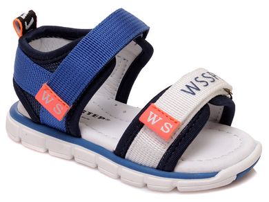 Sandały chłopięce, biało-niebieskie, Weestep