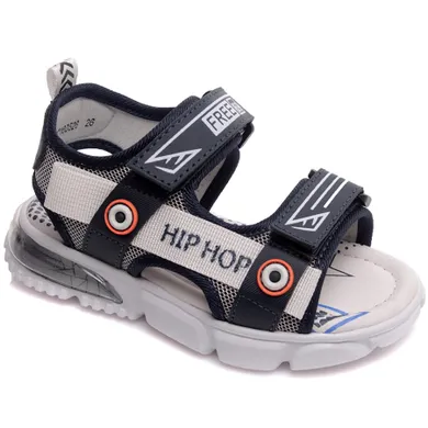 Sandały chłopięce, niebieskie, skórzana wkładka, Weestep