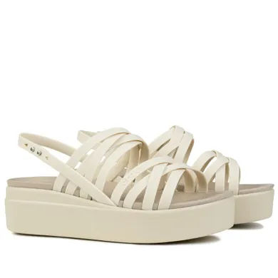 Sandały damskie na platformie, beżowe, Crocs Brooklyn Strappy