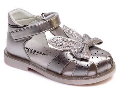 Sandały dziewczęce, srebrne, Weestep