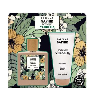 Saphir, Botanic Verbena, zestaw: woda toaletowa, spray, 100 ml + mleczko do ciała, 150 ml