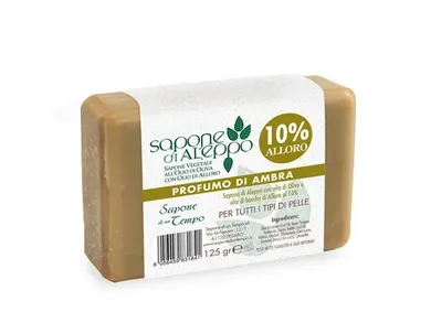 Sapone di un Tempo, mydło z aleppo, liść laurowy 10% & bursztyn, 125 gr