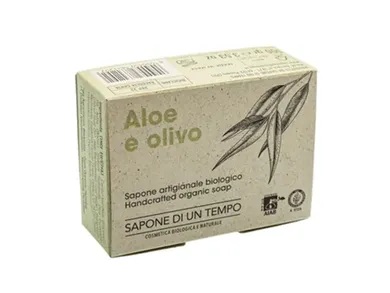 Sapone di un Tempo, organiczne mydło w kostce, aloes&oliwki, 100 gr